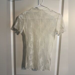 Elegant Lace Sheer Top - Cream